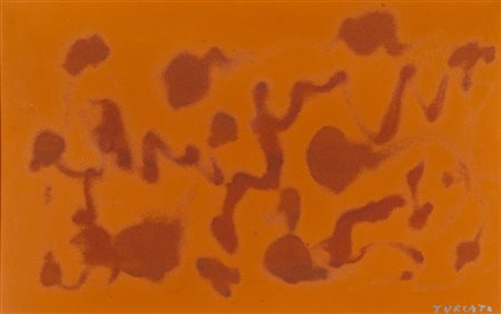 GIULIO TURCATO (Mantova 1912 - Roma 1995) Cangiante rosso, 1970 Olio su tela,...