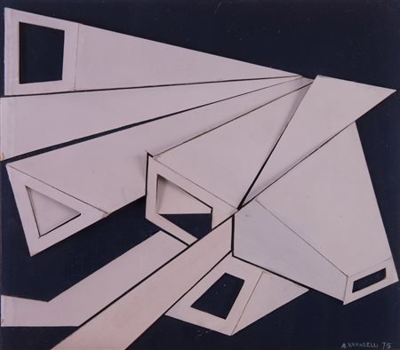 AUGUSTO VANARELLI (Roma 1913 - 1980) Composizione geometrica, 1975 Compensato...