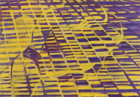 TITINA MASELLI (Roma 1924 - 2005) Boxeurs e palazzo Acrilico su carta, cm. 99...