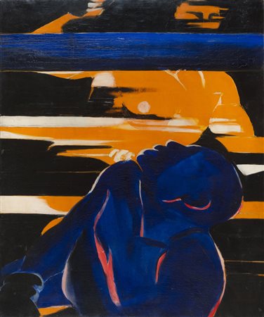 TITINA MASELLI (Roma 1924 - 2005) Boxeurs, 1965 Olio su tela, cm. 125 x 100...