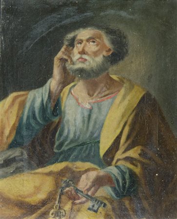 Maestro inizio XIX secolo "San Pietro" cm. 33x27 - olio su tela foderata