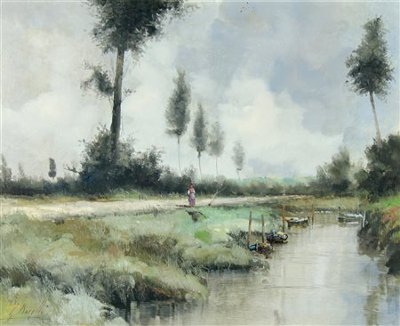 Guido Borelli 1952 "Laguna Val di Lanzo" cm. 40x50 - olio su tela Firmato b....