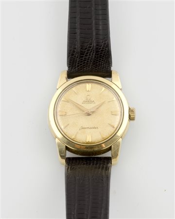 Omega: orologio da polso Seamaster con cassa rotonda placcata oro. Diam. mm. 30.