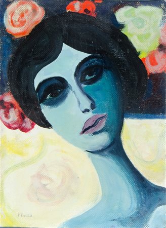 Pompeo Borra 1898-1973 "Modella" cm. 46x36 - acquerello su tela Firmato b. a d.