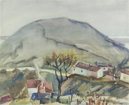 Giovanni Giordani 1884-1969 "Paesaggio" cm. 50x60 - acquerello su carta...