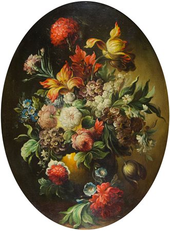 Maestro fine XIX secolo Lotto di 2 dipinti ovali ad olio su tela raffiguranti...