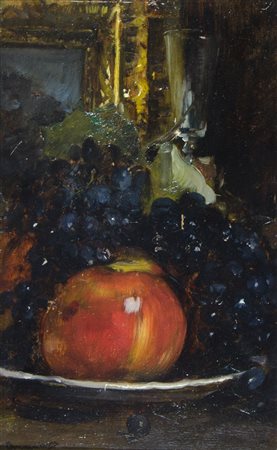 Pittore dell'800 "Natura morta" cm. 38x24 - olio su tavoletta