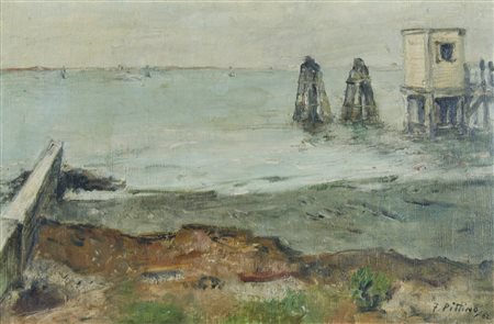 Fred Pittino Dogna (UD) 1906-1991 "Nei pressi di Grado" cm. 40x60 - olio su...