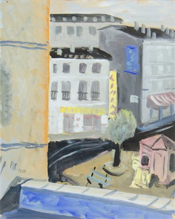 Fred Pittino Dogna (UD) 1906-1991 "Occhi sulla città" cm. 40x35 - acquerello...