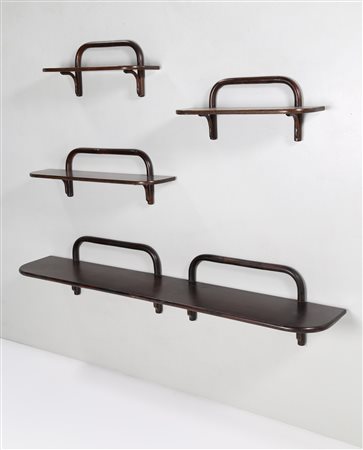 BONACINA 1889 Quattro mensole in legno e bambu'. -. . Misure: 40 x 200 x 35...