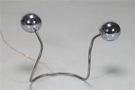 REGGIANI Lampada da tavolo in metallo cromato flessibile, mod. Snake anni 60....