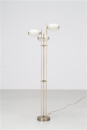 MAZZA SERGIO (n. 1931) Attrib. Lampada da terra, metallo, ottone e vetro, per...