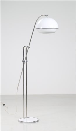 MANIFATTURA ITALIANA Lampada da terra in metallo cromato e laccato, perspex,...