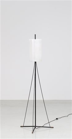 MANIFATTURA ITALIANA Lampada da terra in tondino di ferro ottone e perspex,...
