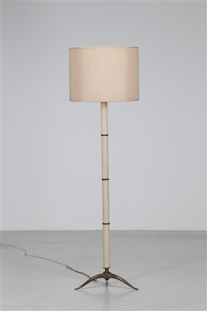 MANIFATTURA ITALIANA Lampada da terra ottone metallo laccato e legno mod....