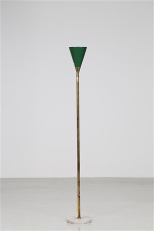 OSTUNI GIUSEPPE Attrib. Lampada da terra telescopica in ottone metallo...