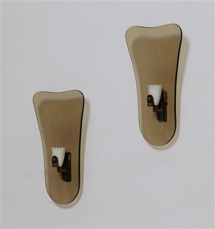 CRISTAL ART TORINO Coppia di lampade da parete in ottone metallo laccato e...