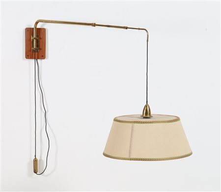 MANIFATTURA ITALIANA Lampada da parete telescopica, in legno ottone e...