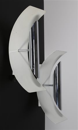 REGGIANI GOFFREDO Coppia lampade da parete in metallo laccato e cromato, per...