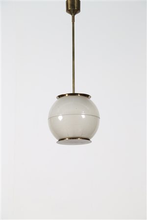 GARDELLA IGNAZIO (1905 - 1999) Lampada a sospensione in ottone lucido, doppio...