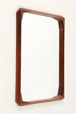 MANIFATTURA ITALIANA Specchiera in legno di palissandro e vetro. -. Cm 54,00...
