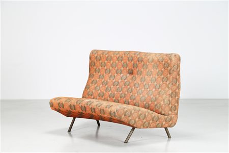 ZANUSO MARCO (1916 - 2001) Divanetto in metallo e tessuto originale, mod....