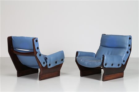 BORSANI OSVALDO (1911 - 1985) Coppia di poltrone in compensato curvo...