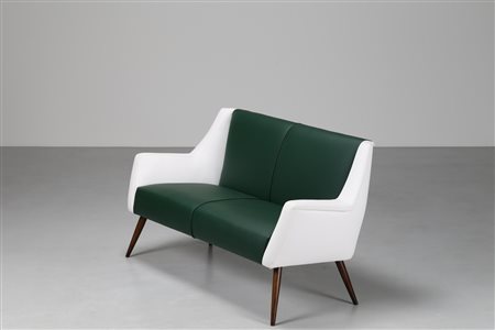 DE CARLI CARLO (1910 - 1999) Divanetto due sedute in legno e sky, per Cassina...