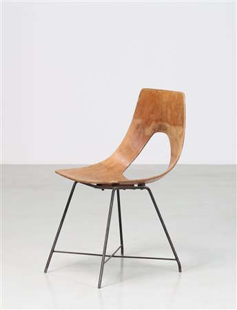 BOZZI AUGUSTO (1924 - 1982) Sedia in tondino metallo compensato curvato per...
