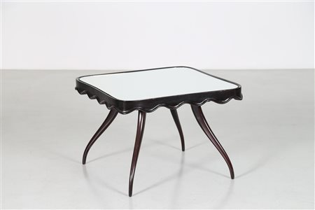 BUFFA PAOLO (1903 - 1970) Tavolino in legno ebanizzato con piano in vetro...
