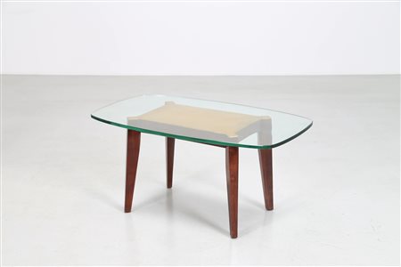 BEGA MELCHIORRE (1898 - 1976) Tavolino in legno fogliaoro con piano in...