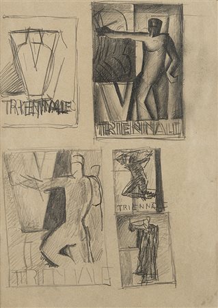 MARIO SIRONI (1885 - 1961) Studio per manifesto della V Triennale, s.d, inzio...