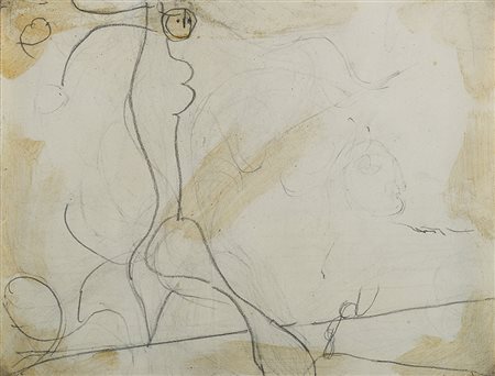 OSVALDO LICINI (1894 - 1958) Angelo ribelle, 1951 matita su carta, cm 30,5x23...