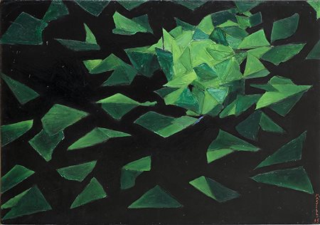 TITINA MASELLI (1924 - 2005) Leaves, 1955 smalto su legno, cm 69x99 Firmato e...
