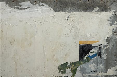 MIMMO ROTELLA (1918 - 2006) Una finestra nascosta, 1989 décollage su lastra...