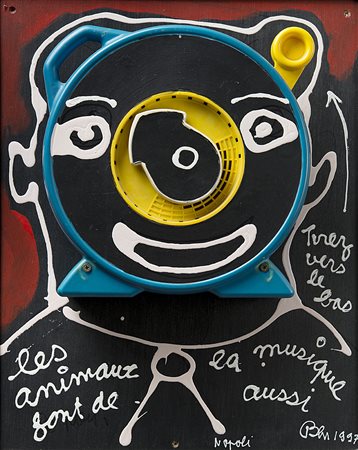 BEN (1935) Senza titolo, 1997 collage e tecnica mista su tavola, cm 51x40,5...