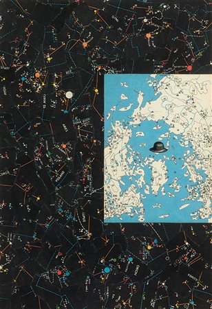 KOLAR JIRI (1914 - 2002) Universo stellare, 1967 collage su cartone, cm....