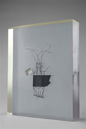 BRUNO MUNARI (1907 - 1998) Fossile, 1979 oggetto immerso in blocchi di...