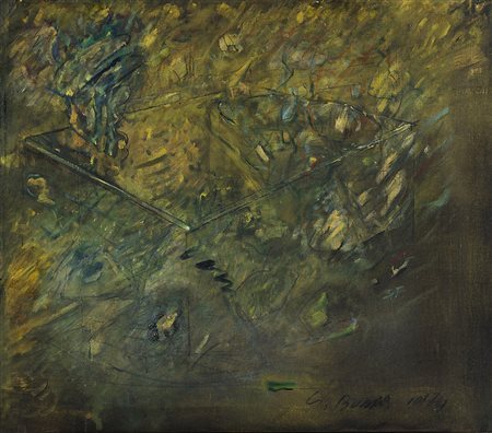 GUSTAVO BONORA (1930) Cose, 1974 olio su tela, cm 81,5x71,5 Firmato e datato...