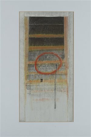 BICE LAZZARI (1900 - 1981) Il cerchio rosso, 1963 tempera, sabbia e collage...