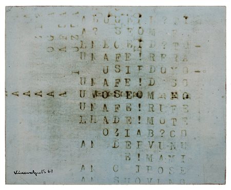 VINCENZO AGNETTI (1926 - 1981) Oltre il linguaggio, 1967 riporto fotografico...