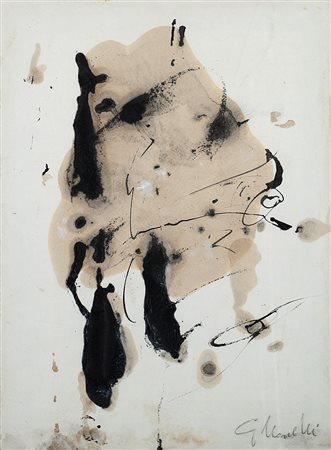 GASTONE NOVELLI (1925 - 1968) Senza titolo, 1957 olio e inchiostro su carta...