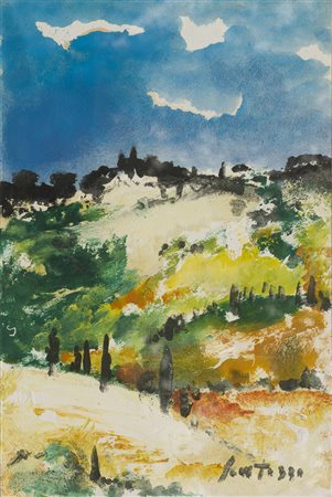 Sergio Scatizzi (Capannori 1918 – Firenze 2009) Paesaggio Anni 80 Olio su...