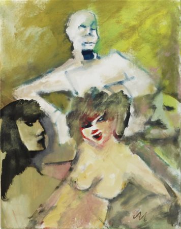 Mino Maccari (Siena 1898 – Roma 1989) Senza Titolo 1981 olio su tela...