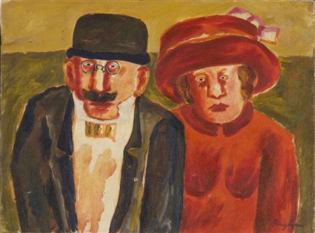 Franz Borghese (Roma 1941 – Roma 2005) Coppia Olio su tela dim. 30X40 Firmato...