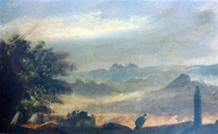 Pietro Annigoni (Milano 1910 – Firenze 1988) Olio su cartoncino dim. 18X28...