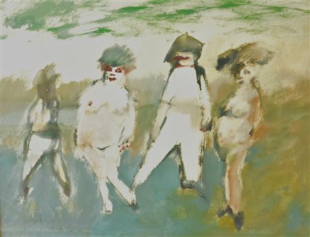 Mino Maccari (Siena 1898 – Roma 1989) Il Pederasta Anni 80 Olio su tela...