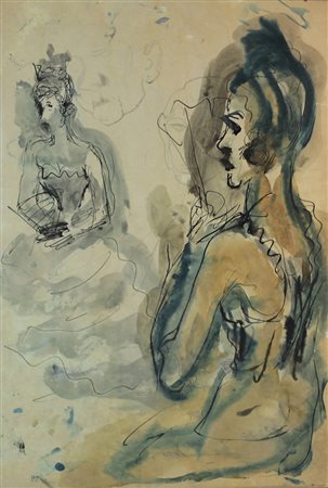 Mario Sironi (Sassari 1885 – Milano 1961) Figura 1950 Matita, china e tempera...