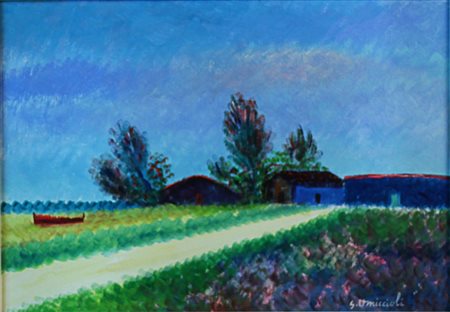 Giovanni Omiccioli (Roma 1901 – Roma 1975) Passoscuro Olio su cartone telato...