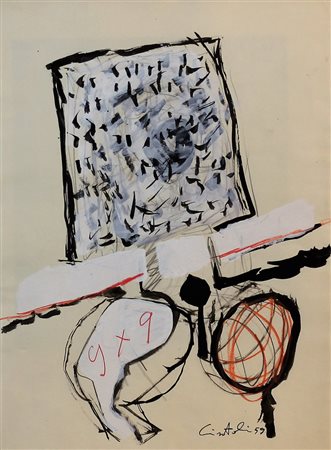 Claudio Cintoli (Imola 1935 – Roma 1978) Senza Titolo 1959 Tecnica mista su...